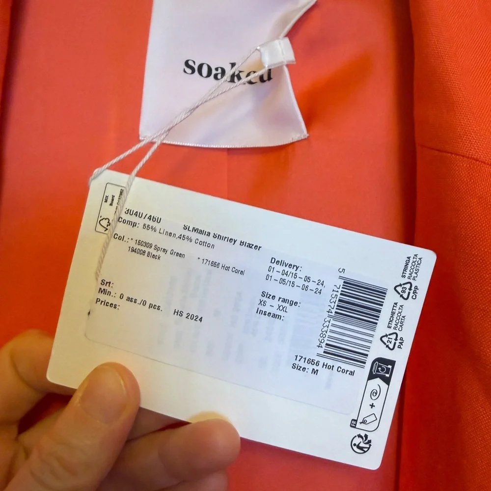 Shirley linen coral blazer - Picture 2 of 3